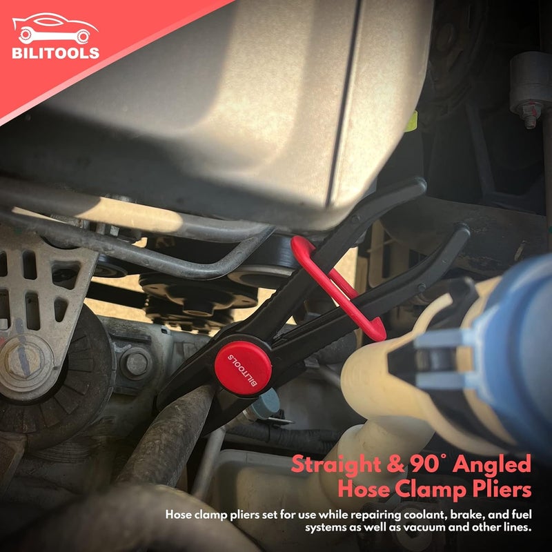 BILITOOLS Hose Pinch Off Pliers Clamp Pliers Plastic Straight & 90 Angled for Flexible Fuel Line Radiator Coolant Brake Line Hoses Clamp etc - Image 2